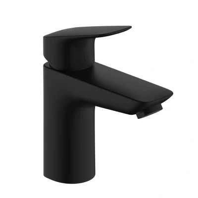Imagen de hansgrohe Logis grifo lavabo con vaciador automático, ahorro de energía (CoolStart), monomando 93 mm, mezclador agua (EcoSmart), negro mate, 71102670