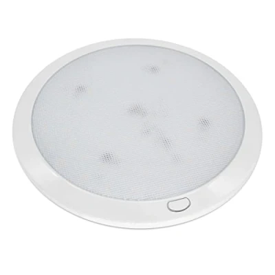 Imagen de Dream Lighting Plafon LED 12v Autocaravana Caravana Camper Atenuable Luz de Techo con Interruptor 21,6CM Redondo Lampara 3000K Blanco Cálido y Azul