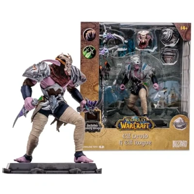 Imagen de McFarlane Toys World of Warcraft Figura de acción 6 Pulgadas, Elfo Nocturno: druida/pícaro, increíblemente Detallada a Escala 1:12 basada en el fenómeno Global, Incluye Armas, Piezas