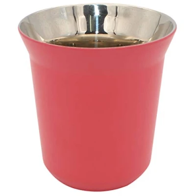 Imagen de Diano taza aislada de acero inoxidable, pequeña café Metel, con aislamiento térmico doble pared, 160 ml Fuschia