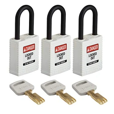 Imagen de SafeKey Lockout Candado Nylon Blanco 3,8 cm Plástico Shkl, Pack de 3
