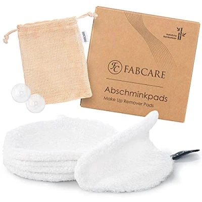 Imagen de Discos desmaquillantes lavables de FABCARE DERMATEST: MUY BUENO Zero waste &amp; Sostenible Almohadillas cosméticas redondas 12 x cm [4 piezas]