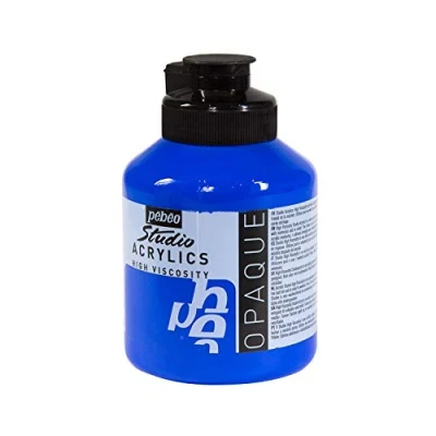 Imagen de Pébéo Acrílico Fine Studio Pintura Acrílica, 500 ml, Azul (Azul Cobalto Opaco)
