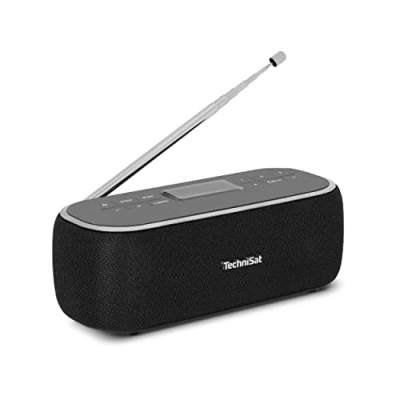 Imagen de TechniSat VIOLA BT 1 Altavoz portátil Bluetooth con Radio Digital Dab+ (FM, Dab, Temporizador de Alarma, Memoria Favoritos, LCD, función Manos Libres, Entrada AUX, 6W) Negro/Gris