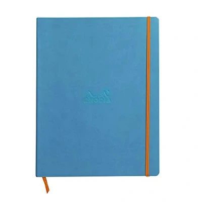 Imagen de Rhodia Bloc de notas A4 + con forro cuaderno tapa blanda turquesa azul (Pack 80 hojas)