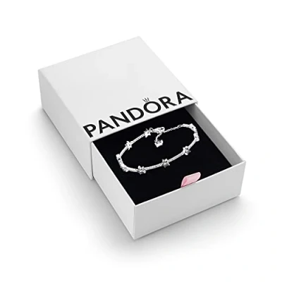 Imagen de Pandora Passions Pulsera con diseño de estrellas celestiales plata ley circonitas cúbicas transparentes, 20