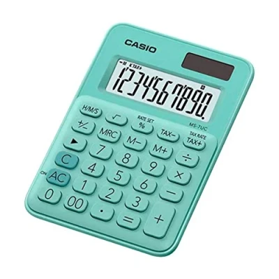 Imagen de Casio MS 7UC Calculadora (Escritorio, Pantalla de calculadora, 10 dígitos, 1 líneas, Batería, Verde)