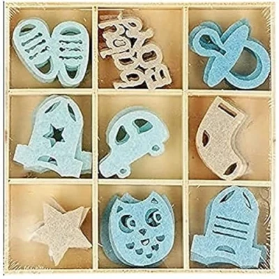 Imagen de Artemio Unisex bebé Set de 45 minisiluetas, Fieltro, Multicolor, 9 x 1 cm