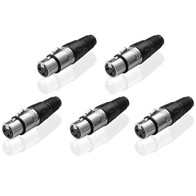 Imagen de SIENOC 3 Pin XLR Tipo de Soldadura Micrófono Línea Plug Connector Mic Audio Socket (5X Conector Hembra)
