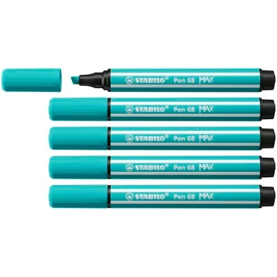 Imagen de STABILO Rotulador Premium punta biselada (1 + 5 mm) Pen 68 MAX Caja de Color Verde Hielo