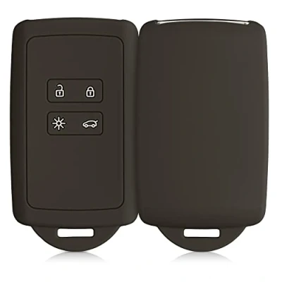 Imagen de kwmobile Funda de Silicona Compatible con Renault Llave Coche Smart Key 4 Botones (Solo Keyless Go) Carcasa Protectora para Llavero Case Mando Auto Verde Oliva