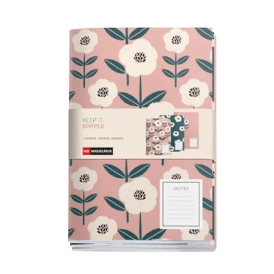 Imagen de Miquelrius Cuadernos A5 (142 x 210 mm) cosidos, Pack de 3 libretas, Interior blanco punteado, 32 Hojas 80 g/m² cada uno, Cubiertas cartoncillo textura, Colección Keep It Simple
