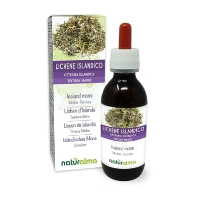 Imagen de Liquen de Islandia (Cetraria islandica) talo (liquen) Tintura Madre sin alcohol Naturalma Extracto líquido gotas 120 ml Complemento alimenticio Vegano