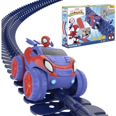 Imagen de Smoby Flextreme Spidey Pistas Flexibles para Coche de Spidey, Incluye con Luces, 184 tramos, hasta 4,4m Pìsta (7600180918)