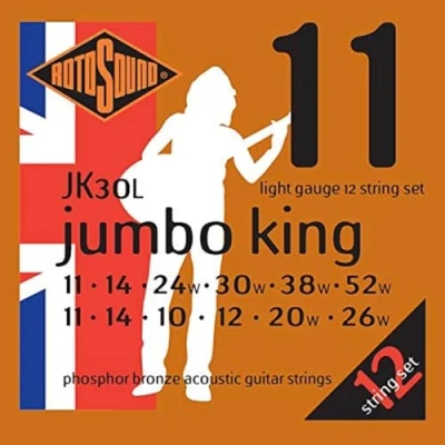 Imagen de Rotosound JK30L Juego de cuerdas para guitarra acústica fósforo/bronce, 11 11, 14 14, 24 10, 30 12