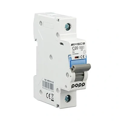 Imagen de POPP® Interruptor Automático Magnetotérmico industrial CURVA C 1P 2P 3P + 6A 10A 16A 20A 25A 32A 40A 50A 63A … (1P, 20A)