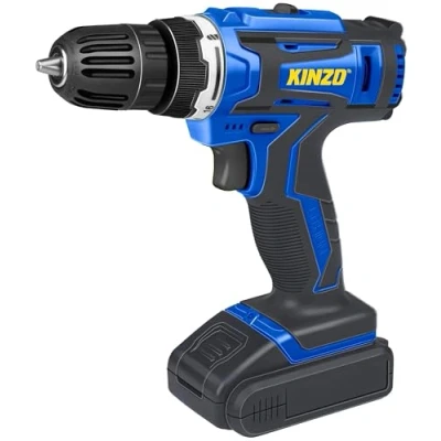 Imagen de Kinzo Atornillador inalámbrico, 14,4 V, azul, taladro velocidad variable