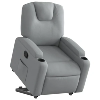 Imagen de vidaXL Sillón Reclinable Elevable, Silla con Respaldo Reposabrazos, de Relax Descanso, Asiento Ajustable para Ancianos, Tela Gris Claro