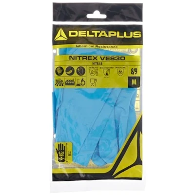 Imagen de Delta plus guantes sinteticos Guante nitrilo azul 30cm talla 8
