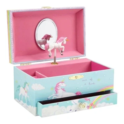 Imagen de Jewelkeeper Caja Musical de unicornio y juego joyas niñitas 3 regalos para niñas