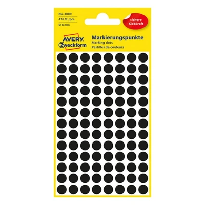 Imagen de AVERY Zweckform pastilles de couleurs, diametre 8 mm, noire