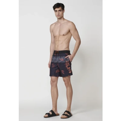 Imagen de Koroshi Bañador Color Negro con Cintura Ajustable para Hombre, de Negro, Talla M