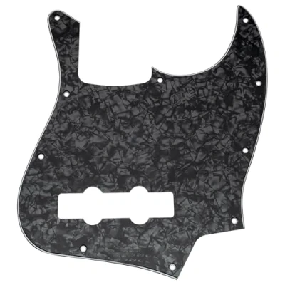 Imagen de Musiclily 10 Agujeros Jazz Bass Pickguard Golpeador para Fender American/México Standard Bajo Estilo J, 4 capas Black Pearl