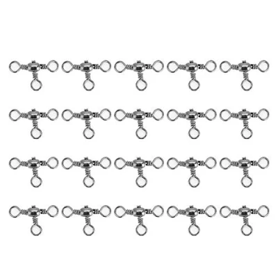 Imagen de Alomejor 20Pcs Rodamiento de Bolas Pesca 3 vías Giratorio en Forma T Línea Balanceo Giratorio(3#)