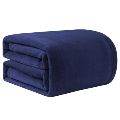 Imagen de Good Nite Microfibra Mantas para Sofa, Manta Polar Sofa Extra Suave, de Franela Cálida y Suave Sofá Grande, Cama, Colcha (Azul Marino, 150 * 200 cm)