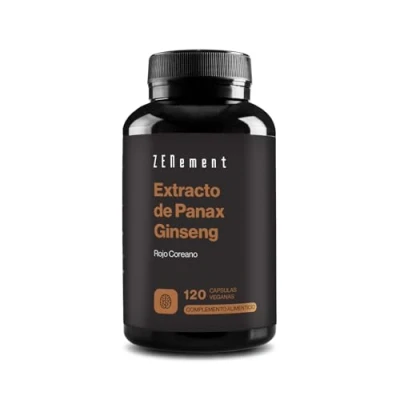Imagen de Ginseng Coreano Altamente Concentrado, 2375 mg, 120 cápsulas Panax Vegano, Sin Aditivos Energía Física y Mental, Ánimo &amp; Concentración Zenement