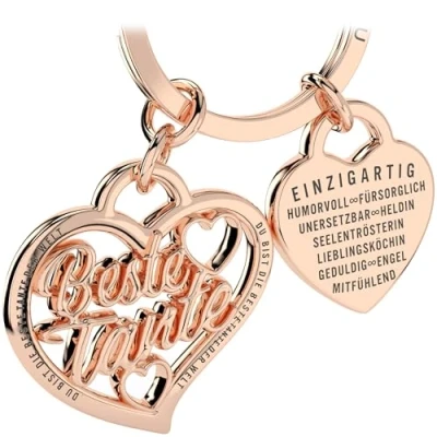 Imagen de LANOLU Llavero de la mejor tía, regalo para las mejores hermanas, metal, Oro Rosa
