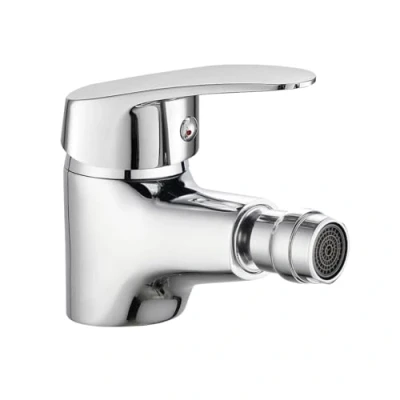 Imagen de INGUZ Linea Viggo Grifo de Bidé, Monomando, Mezclador agua fria y caliente, Serie Viggo, Listo para Instalar, Incluye Flexos. (Cromo)