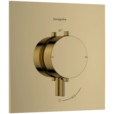Imagen de hansgrohe Ecostat Comfort E termostato de ducha empotrado, grifo con bloqueo seguridad (SafetyStop) a 40 C, para la ducha, 1 consumidor, pulido oro óptico, 33710990
