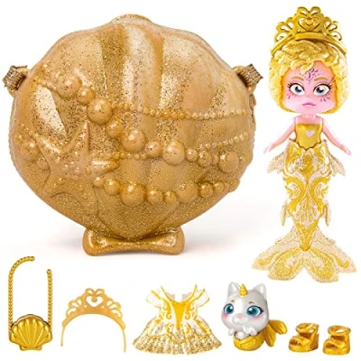 Imagen de KOOKYLOOS Mermaids JEWEL Muñeca sirena con 1 concha bolsito, cola de sirena, mascota, ropa, accesorios y zapatos