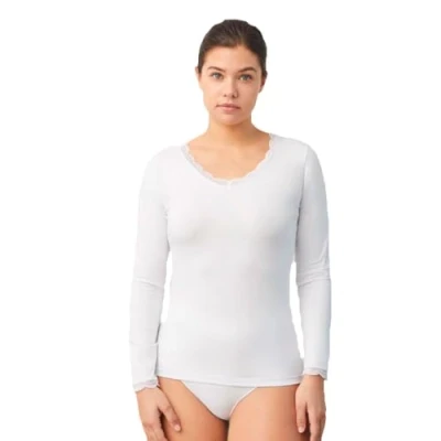 Imagen de YSABEL MORA Camiseta lencera Manga Larga Blanco
