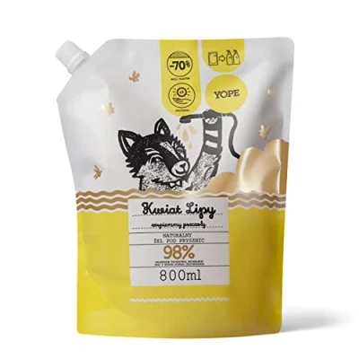 Imagen de YOPE RECARGA GEL DE DUCHA SUAVE, PH NEUTRO 98% INGREDIENTES ORIGEN NATURAL VEGANO AROMA TILO 800ml