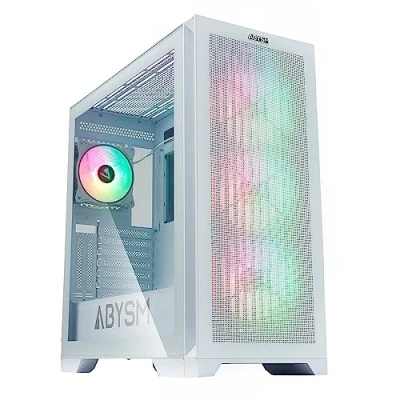 Imagen de ABYSM Gaming Caja PC Gamer Danube MURA BX300 White ARGB E ATX, con 4 Ventiladores ARGB, Cristal Templado Lateral y Compatible Tarjetas Gráficas de hasta 415 mm