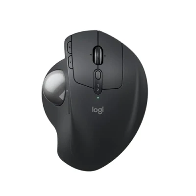Imagen de Logitech MX Ergo S ratón con trackball inalámbrico avanzado, ergonómico recargable por USB C Bluetooth y llave cifrada, 6 botones programables, para PC/Mac Grafito
