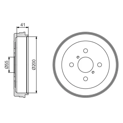 Imagen de BOSCH 0 986 477 199 Tambor de Freno 233 Eje trasero TOYOTA: Yaris I Hatchback