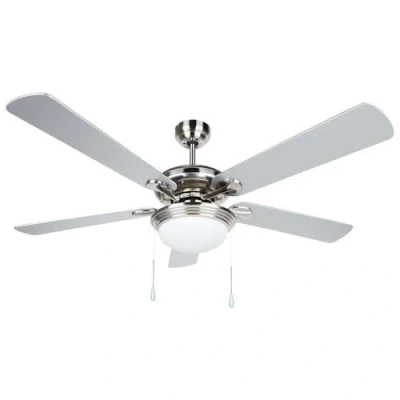 Imagen de Orbegozo CP 83132 Ventilador de Techo con luz, 5 palas reversibles, 132 cm diámetro, potencia 60 W y 3 velocidades, cromo, gris