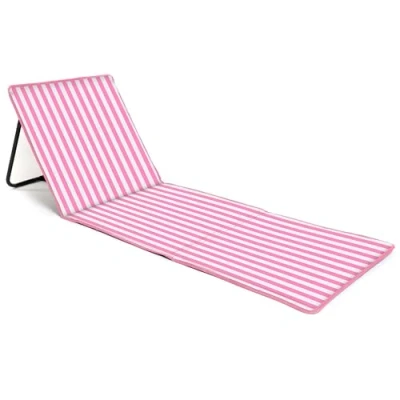 Imagen de just be... Alfombrilla plegable para la playa ligera, portátil, ajustable tomar el sol, reclinable con respaldo y bolsillo objetos de valor vacaciones, jardín, acampada, parques