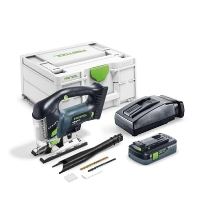 Imagen de Festool sierra de calar péndulo a batería PSBC 420 HPC 4,0 EBI Plus CARVEX (con batería, cargador rápido, juego hojas calar: corte fino y madera universal, protección contra astillas),