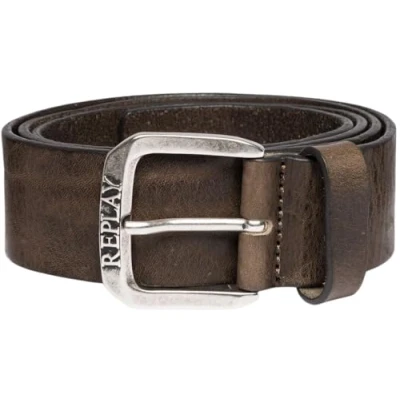 Imagen de Replay Cinturón de piel para hombre, marrón (Faded Grey Mud 035), 100 cm