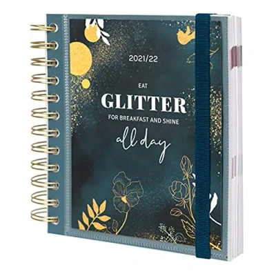 Imagen de Agenda Glitter, escolar 2021 2022, 2022 día por página, 11 meses desde agosto de a junio