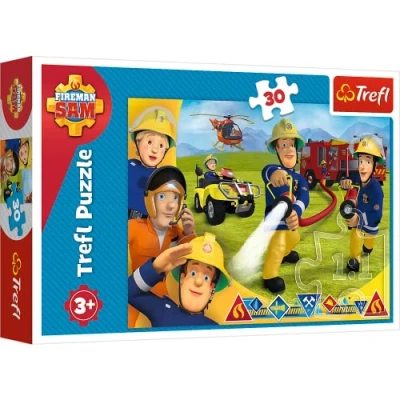 Imagen de Trefl 18244 de 30 Piezas, para niños a Partir 3 años Puzzle, Color listos Ayudar, Sam el Bombero
