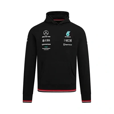 Imagen de MERCEDES AMG PETRONAS Formula One Team Colección Oficial de mercancía Fórmula 1 2022 Sudadera con Capucha Negro Hombre S,