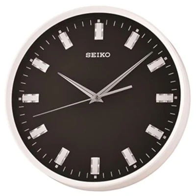 Imagen de Seiko Reloj de pared silencioso con esfera negra QXA703W