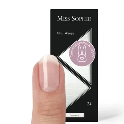 Imagen de Miss Sophie Lámina de uñas &quot;Transparent&quot;, Transparente, Nail Wraps 24 láminas autoadhesivas ultrafinas larga duración