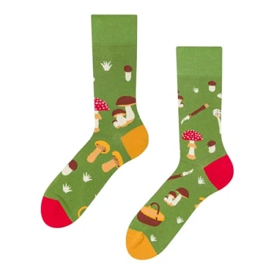 Imagen de Dedoles Calcetines Unisex Hombre Mujer y Niños Algodón muchos diseños divertidos diferente izquierda derecha, color: Verde, diseño: En busca de setas, tamaño: 35 38