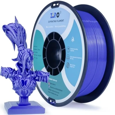 Imagen de ZIRO Seda Filamento PLA 1.75mm, Impresora 3D 1.75mm 1kg (2.2 lbs) / Bobina, Precisión Dimensional +/ 0.03mm, Azul